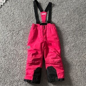 Kids Pink Snow Pants with Suspenders
